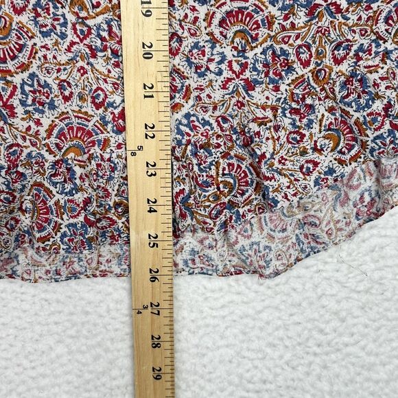 Cynthia‎ Rowley Boho Blouse 3X Viscose Paisley Floral Bell Sleeve Ruffle Hem - Picture 11 of 14